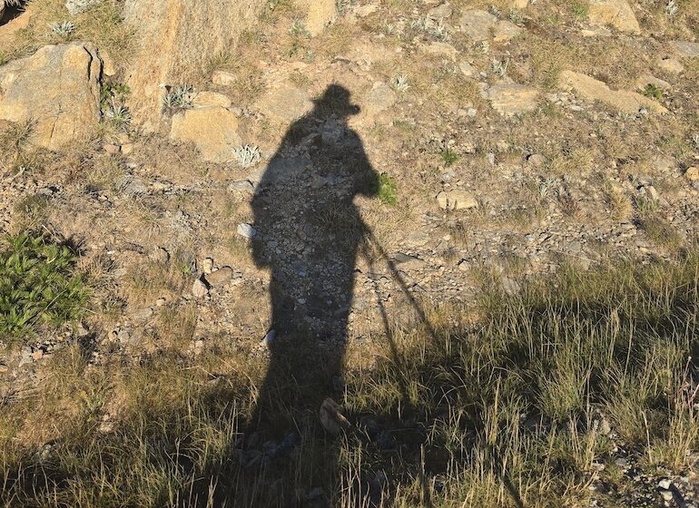 Shadow of person on the rocks Kosci NP